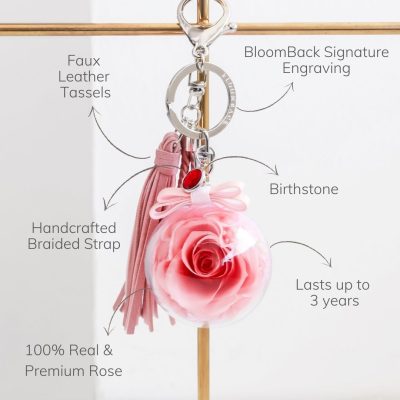 handmade, Other, Faux Leather Tassel Bag Charm Keychain Rose Pink