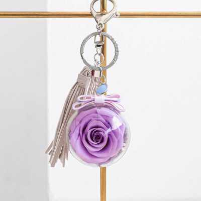 Personalised Birthstone Bag Charm – Lilac Purple