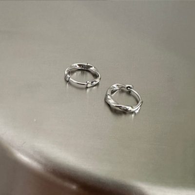 Jewellery Silver Ripples Of Blessing Hoops